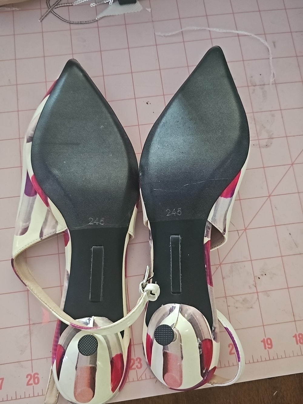 Lipstick Slingback Flats with Pink Accent - Picture 3 of 3